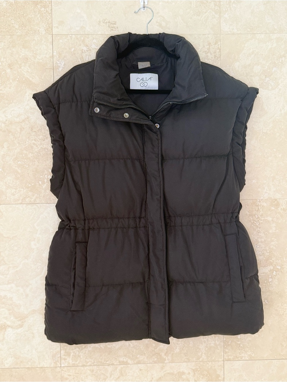 Calla Black Puffer Vest Size S/M EUC